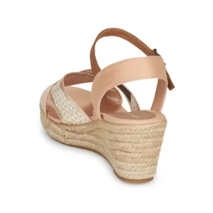 Tommy Hilfiger – TOMMY WEBBING LOW WEDGE SANDAL Beige pas cher en vente 16