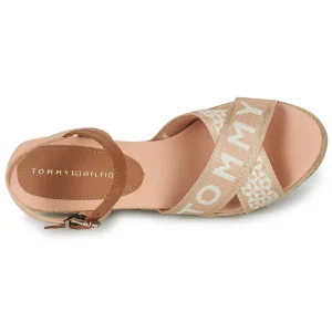 Tommy Hilfiger – TOMMY WEBBING LOW WEDGE SANDAL Beige pas cher en vente 18