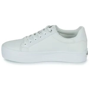 pas cher marque Calvin Klein Jeans – VULC FLATFORM LACEUP Blanc 14