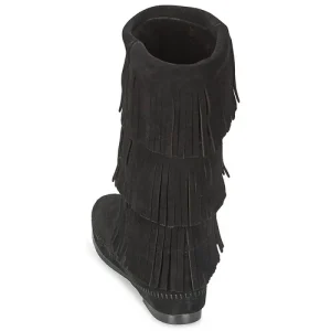 boutique Minnetonka – CALF HI 3 LAYER FRINGE BOOT Noir 16